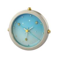 Starry Sky Clock with Blue Gradient png