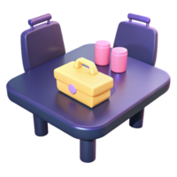 3D Render of a Toolbox on a Table png