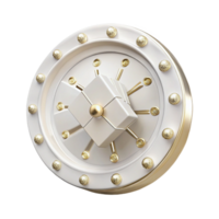 Abstract 3D Render of a Circular Design with a Golden Frame and a Center Box png