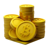 Golden Bitcoin Stacks A Digital Currency Representation png