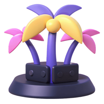 3d rendido Palma árvore ilustração com circular base png