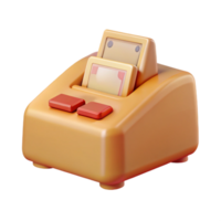 3d machen von ein Gelb Kasse registrieren mit rot Tasten png
