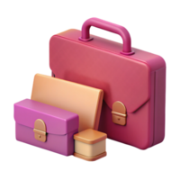 Stack of Colorful Briefcases and Boxes png
