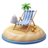 Relaxing on a Beach with a Beach Chair and Palm Tree png