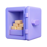 Open Safe with Stacked Blocks png