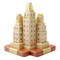 3D Rendering of Cityscape with Modern Buildings png