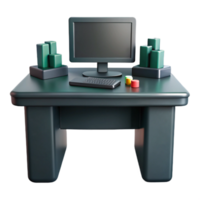 Desktop Computer with Keyboard and Decorations png