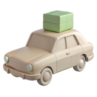 3D Rendered Car with a Gift Box on Top png