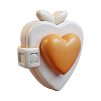 3D Heart Shape Design with Button png