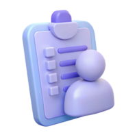 Checklist with Person Icon 3D Render png