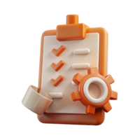 Checklist with Gear for Efficient Workflow png