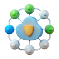 Secure Cloud Network with Protected Data png