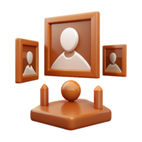 3D Render of Abstract Wooden Frames with Figures png