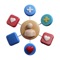 Social Media Network with User Icon and Interconnected Icons png