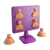Online Meeting with Participants on a Computer Screen png