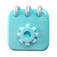 Calendar with Gear Icon Setting Schedule and Automation png
