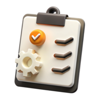 Checklist with Gear Icon Task Management and Optimization png