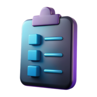 Checklist Icon 3D Design Element for Task Management Apps png
