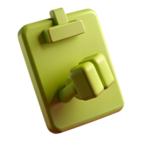 3D Render of a Dumbbell on a Clipboard png