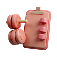 Fitness Checklist with Dumbbells and Weights png