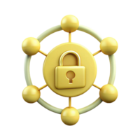 Secure Network with Locked Padlock Icon png