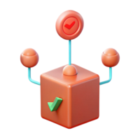 3D Render of Cube with Checkmarks png