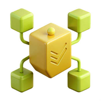 3d geven van een netwerk met vinkje en gebied png