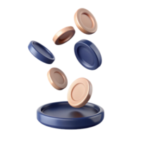 Floating Circular Shapes in 3D Render png