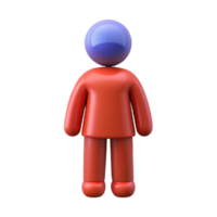 3D Render of Simple Red and Blue Person Icon png