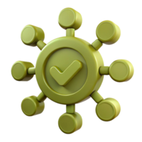 3D Checkmark Icon with Connected Circles png