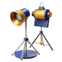 3D Render of Two Studio Lights on Tripods png
