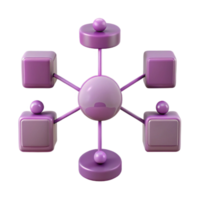 3D Network Hub with Multiple Connections png