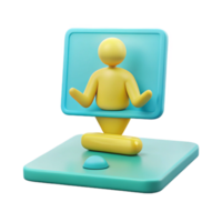 3D Render of a Person Sitting in a Computer Screen png