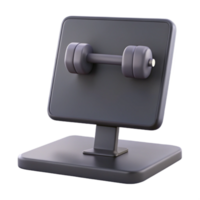 3D Render of a Dumbbell on a Stand png