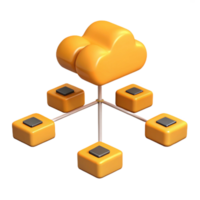 Cloud Computing Network 3D Illustration of Connected Servers png