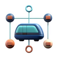Futuristic Transportation System 3D Render of a Monorail with Circular Connectors png