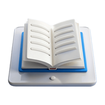 digitale libro icona con Aperto pagine e pulsante png