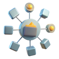 Interconnected System with Multiple Nodes and Central Hub png
