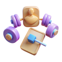 3D Render of a Person Lifting Weights with a Hammer png