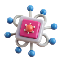 3D Colorful Abstract Design with Square and Circular Shapes png
