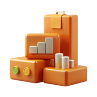 3D Render of Colorful Blocks with a Chart and Buttons png