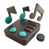 3D Render of a Music Sequencer with Buttons and Notes png