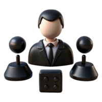 3D Rendered Businessman Icon with Joystick Controls png