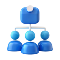hierárquico estrutura 3d Renderização do uma simples organização gráfico png