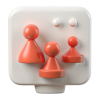 3D Render of Family Icon on White Background png