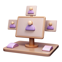 Computer Screen with Multiple Users for Online Meeting or Chat png