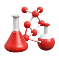 Red Flasks and a Molecular Structure png