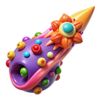 Abstract 3D Colorful Object with Flower and Dots png