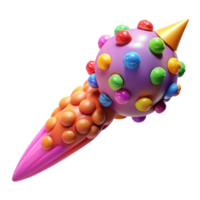 Abstract 3D Colorful Object with Bumps and Spikes png