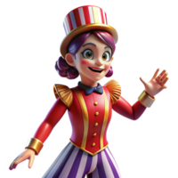 Smiling Cartoon Character in Red and White Costume png